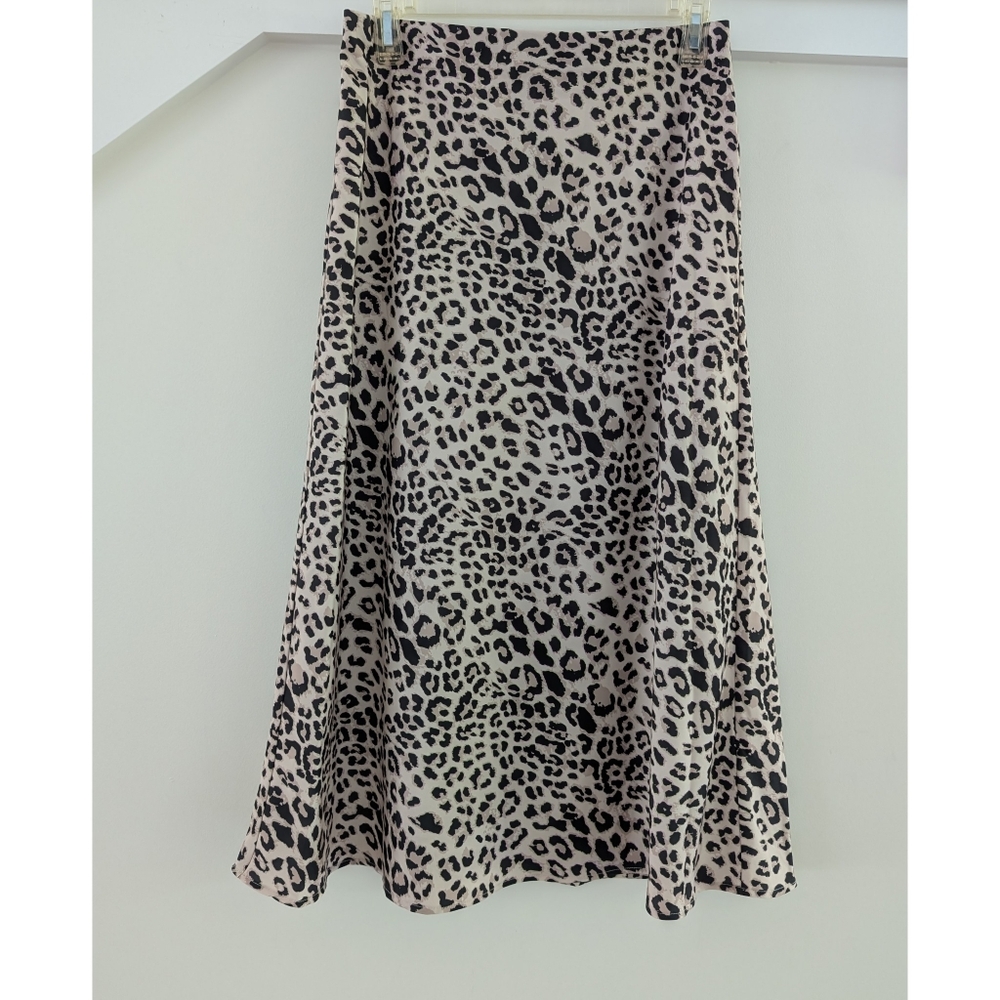 Rachel Zoe Animal Print Midi Slip Skirt